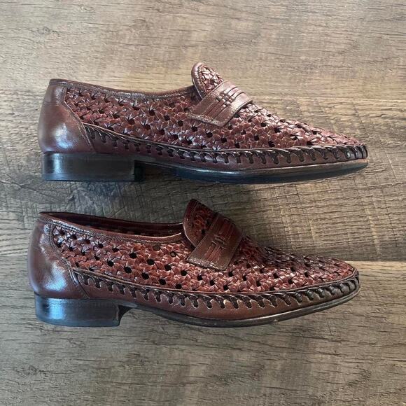 Vintage Woven Leather Loafers – Made in Spain – EU 39 / US 6.5 - Picture 1 of 6